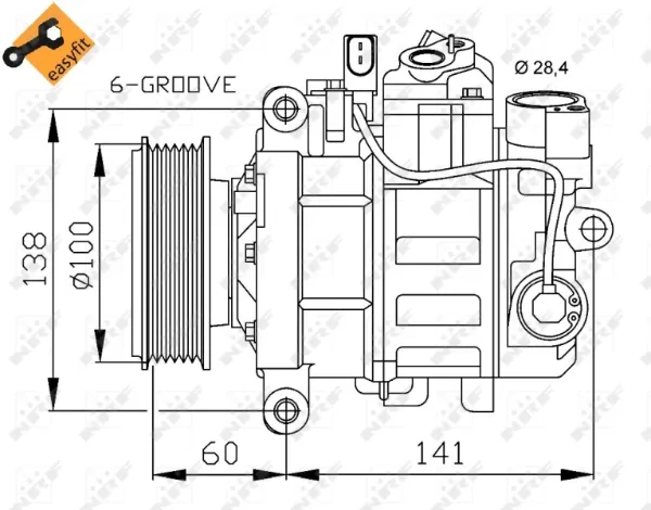 Compressor de aparelho de ar condicionado 32263 NRF