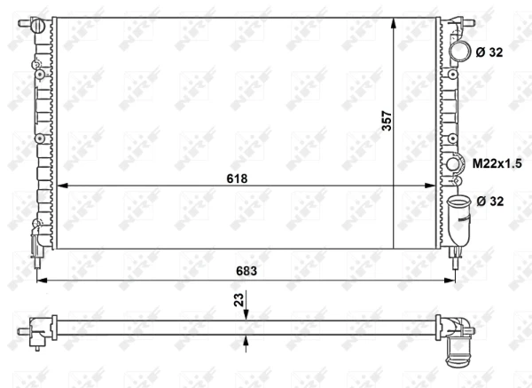 Radiador de esfriamento de motor para Renault Espace (J63)