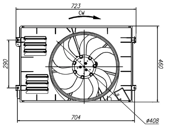 Ventilador elétrico de esfriamento montado (motor + roda de aletas) esquerdo 47925 NRF