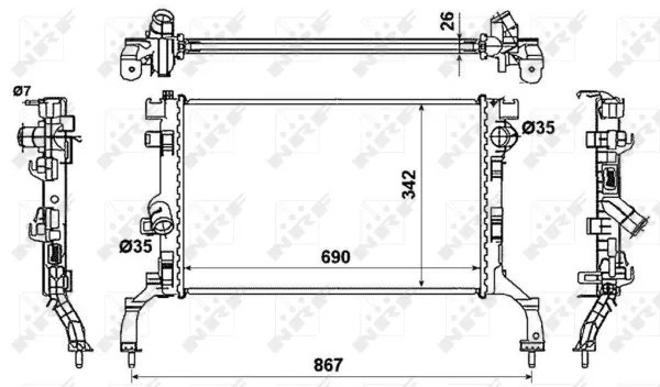 Radiador de esfriamento de motor Renault Laguna III