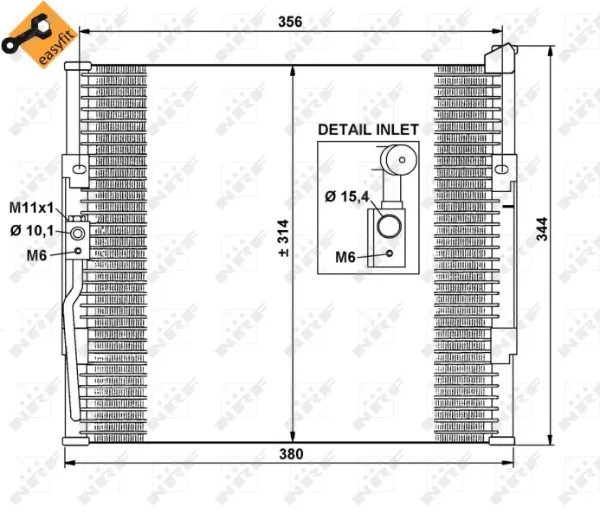 Radiador de aparelho de ar condicionado Honda Civic VI