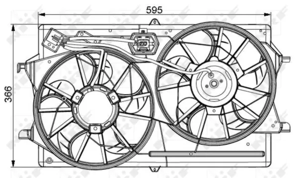 Ventilador elétrico de esfriamento montado (motor + roda de aletas) Ford Focus I