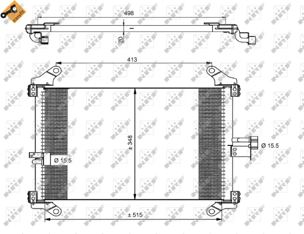 Radiador de aparelho de ar condicionado Fiat Ducato 2 230L