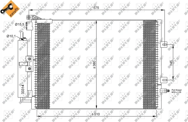 1610158880 Peugeot/Citroen radiador de aparelho de ar condicionado