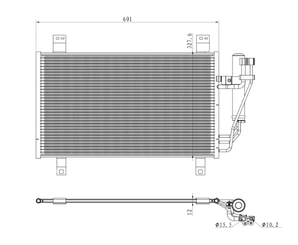 Radiador de aparelho de ar condicionado para Mazda 2 (DL, DJ)