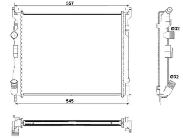 Radiador de esfriamento de motor 53032 NRF