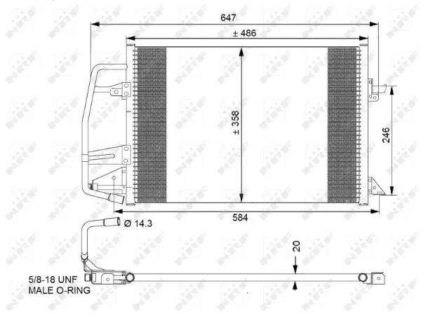 Radiador de aparelho de ar condicionado Ford Escort V