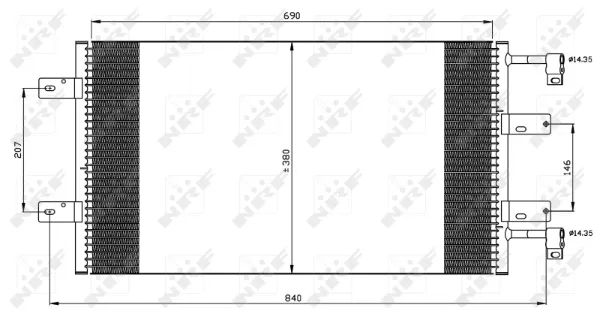Radiador de aparelho de ar condicionado 8671017715 Renault (RVI)