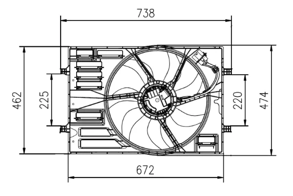Difusor do radiador de esfriamento, montado com motor e roda de aletas 47950 NRF