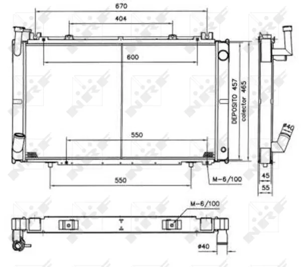 Radiador de esfriamento de motor 52154 NRF