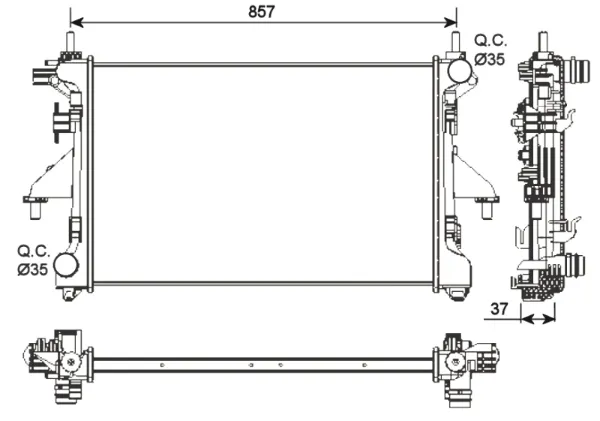 Radiador de esfriamento de motor Fiat Ducato 3 250