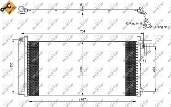Radiador de aparelho de ar condicionado para Hyundai Sonata (NF)