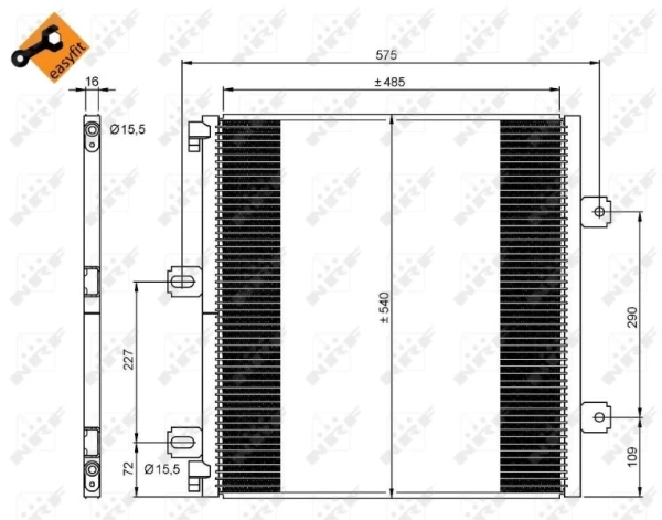 Radiador de aparelho de ar condicionado para Renault Trucks TRUCK MIDLUM 