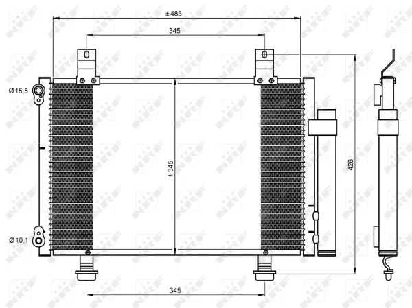 Radiador de aparelho de ar condicionado para Suzuki Swift III RS