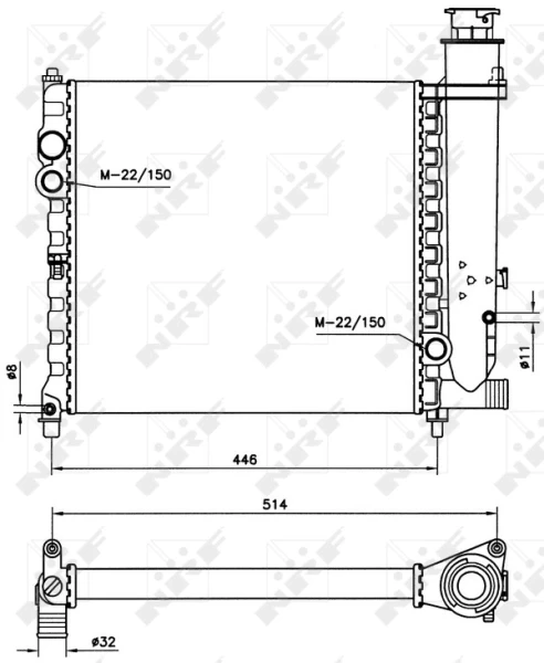 1300Y8 Peugeot/Citroen radiador de esfriamento de motor