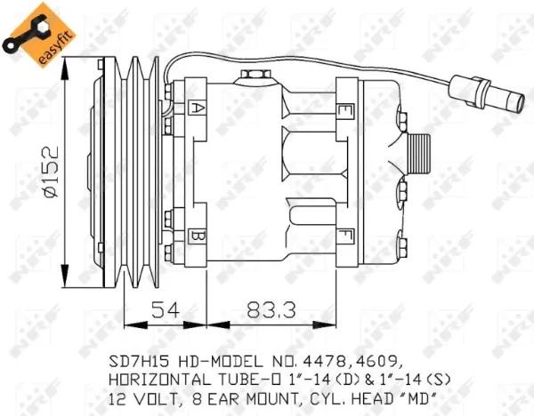 Compressor de aparelho de ar condicionado 86993462 Case