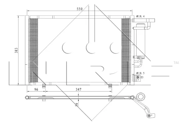 Radiador de aparelho de ar condicionado 350396 NRF