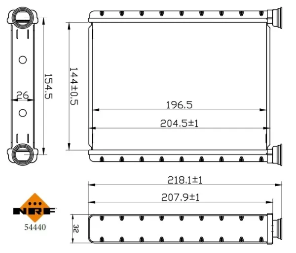 Radiador de forno (de aquecedor) 54440 NRF