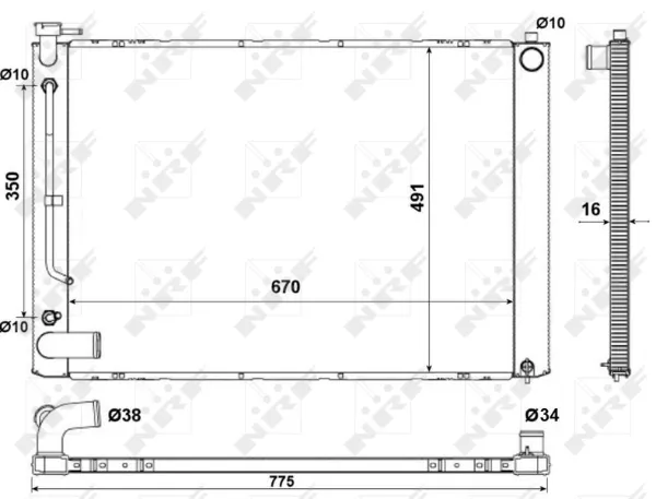 Radiador de esfriamento de motor Lexus RX 300/330/350/400H