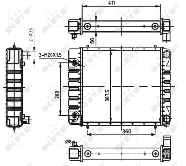 Radiador de esfriamento de motor para Land Rover Discovery (LG, LJ)