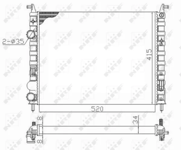 Radiador de esfriamento de motor 58656 NRF