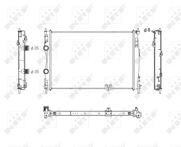 Radiador de esfriamento de motor 53757 NRF