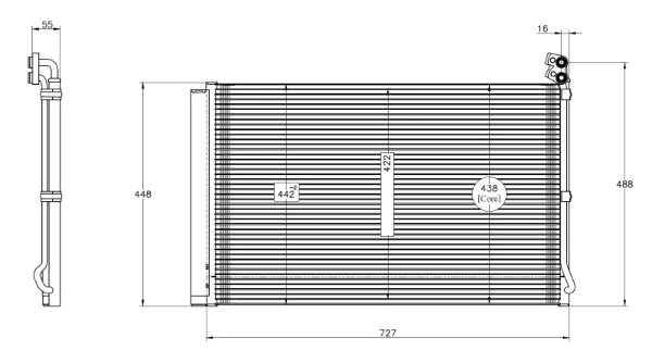 Radiador de aparelho de ar condicionado para Tesla Model X 