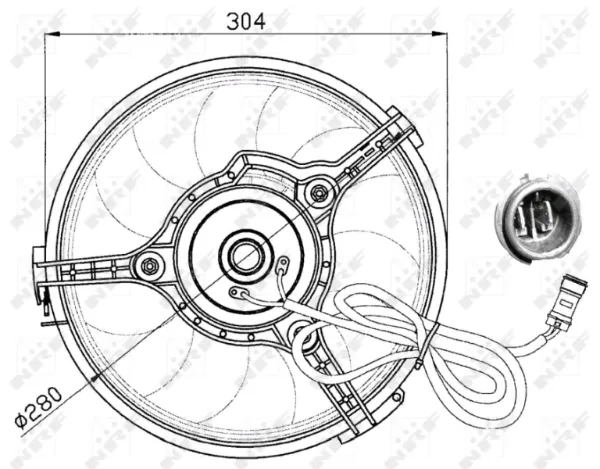 Ventilador elétrico de esfriamento montado (motor + roda de aletas) Audi A4 8D2