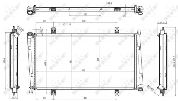 Radiador de esfriamento de motor 53157 NRF
