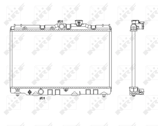 Radiador de esfriamento de motor para Toyota Carina (T15)