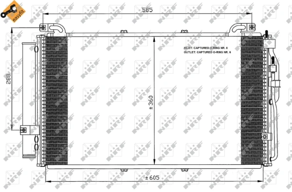 Radiador de aparelho de ar condicionado para Hyundai Matrix (FC)