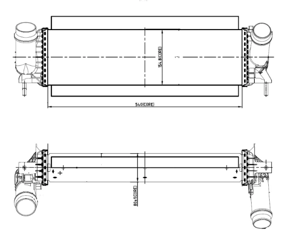 Radiador de intercooler para Nissan Navara (D23M)