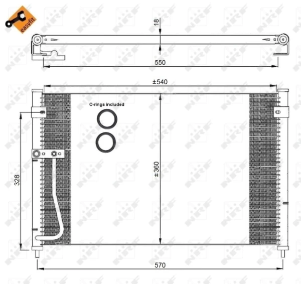 Radiador de aparelho de ar condicionado para Mazda 626 (GF)