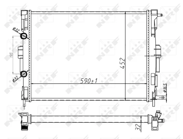 Radiador de esfriamento de motor 58329A NRF
