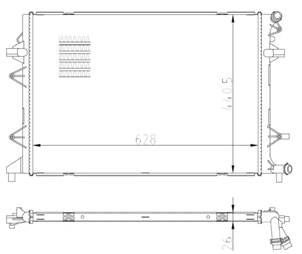 Radiador de esfriamento de motor adicional 550089 NRF