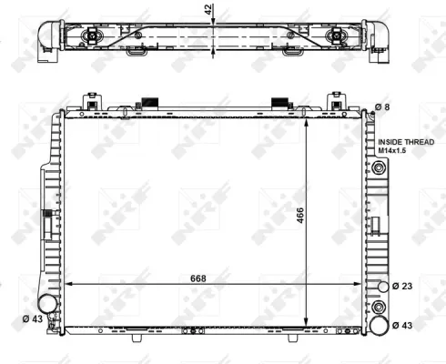 Radiador de esfriamento de motor 55320 NRF