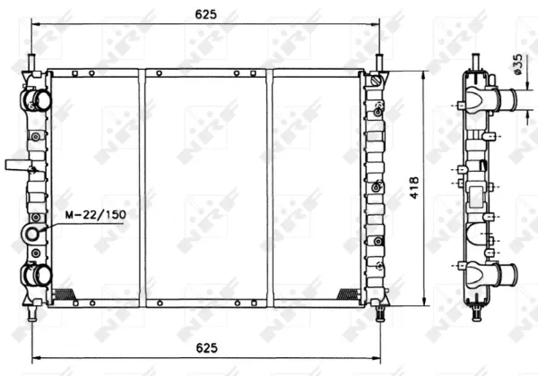 Radiador de esfriamento de motor BM165 Magneti Marelli