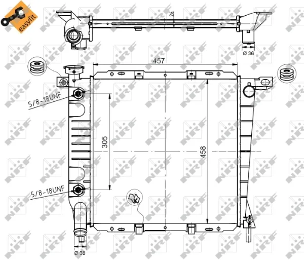 Radiador de esfriamento de motor Ford Explorer U2