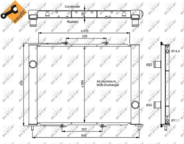 Radiador de aparelho de ar condicionado 35887 NRF