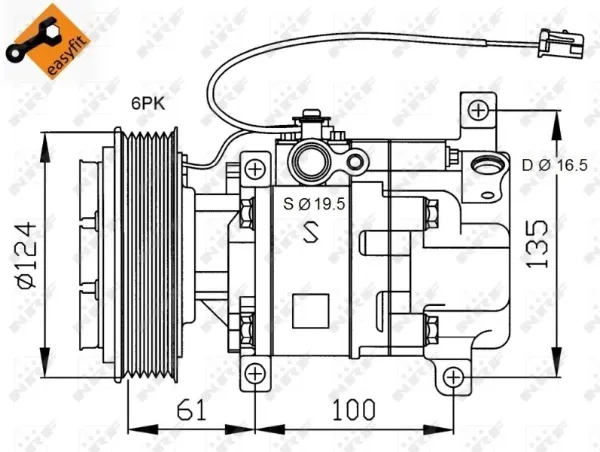 Compressor de aparelho de ar condicionado 32233 NRF