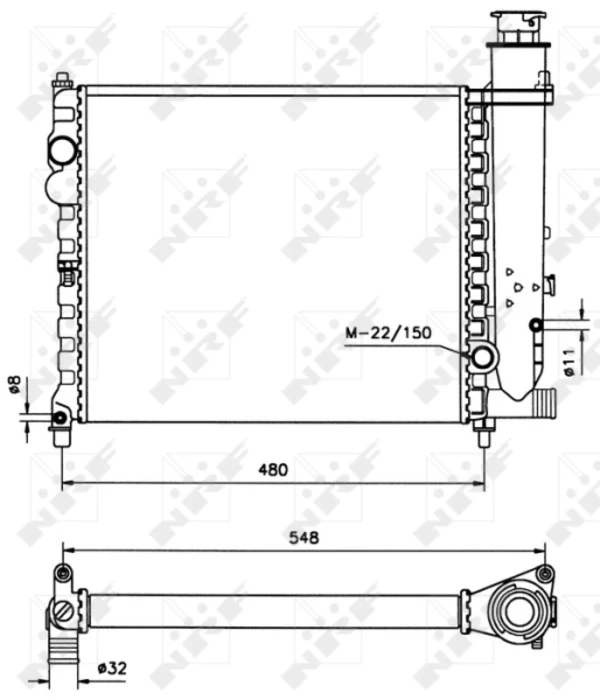 95495037 Peugeot/Citroen radiador de esfriamento de motor