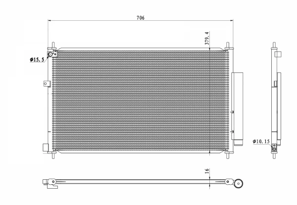 Radiador de aparelho de ar condicionado para Honda CR-V (RM)