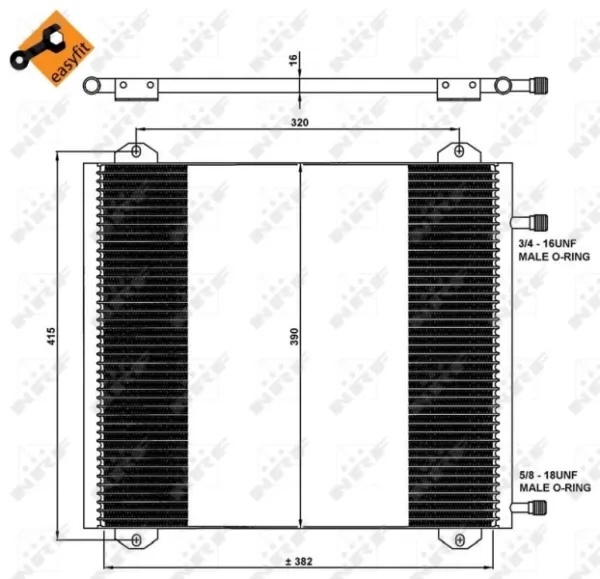 Radiador de aparelho de ar condicionado Renault Twingo I