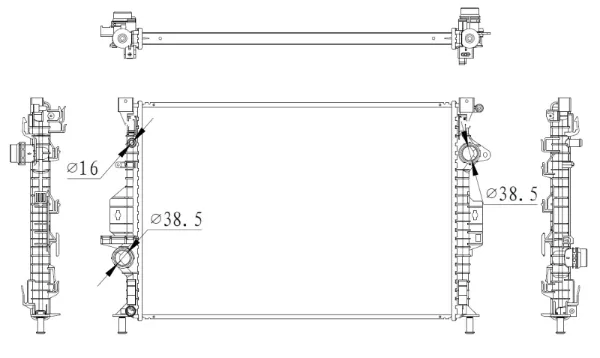 Radiador de esfriamento de motor 550006 NRF