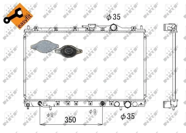 Radiador de esfriamento de motor 53304 NRF