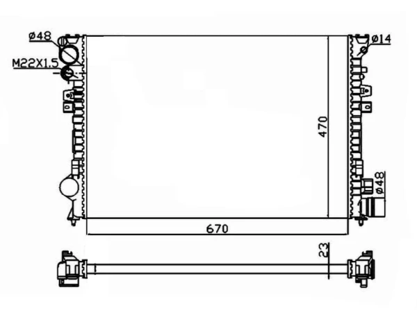 Radiador de esfriamento de motor para Peugeot 806 (221)