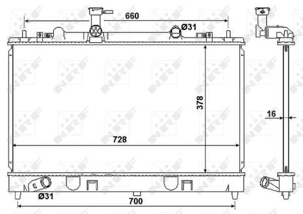 RFAB15200 Mazda radiador de esfriamento de motor