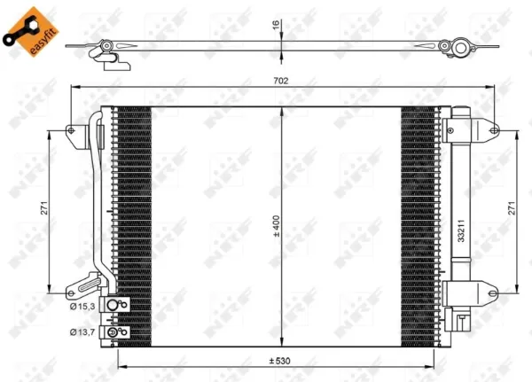 Radiador de aparelho de ar condicionado 350028 NRF