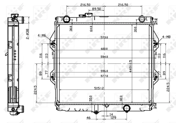 Radiador de esfriamento de motor 53151 NRF