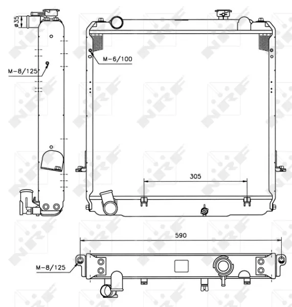Radiador de esfriamento de motor 52185 NRF